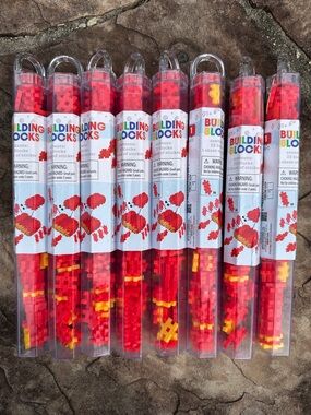 Building Blocks Tube Pack - Red & Yellow - Set of 8